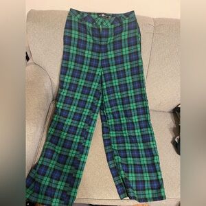 Green and Blue Plaid Pants